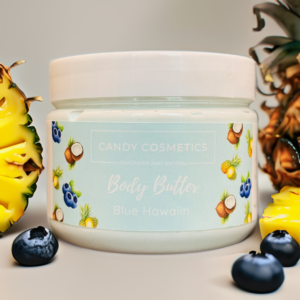 body butter jar with fragrance of blue hawaiian