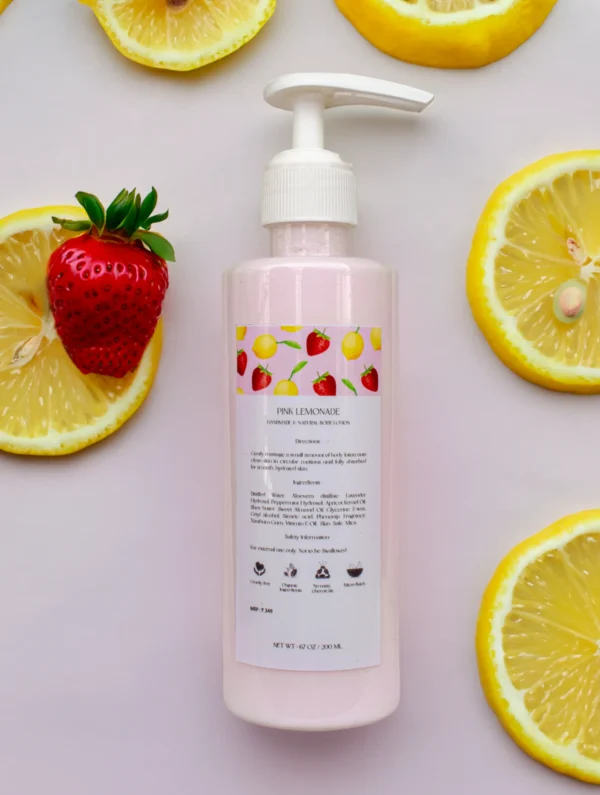 pink lemonade body lotion bottle